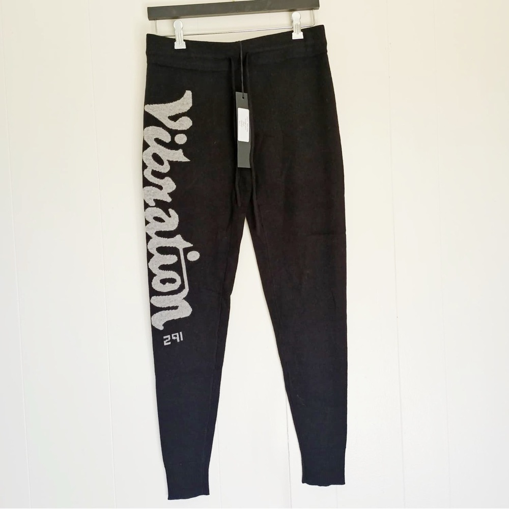 NWT 291 VENICE California Cashmere Joggers “Vibration” Black